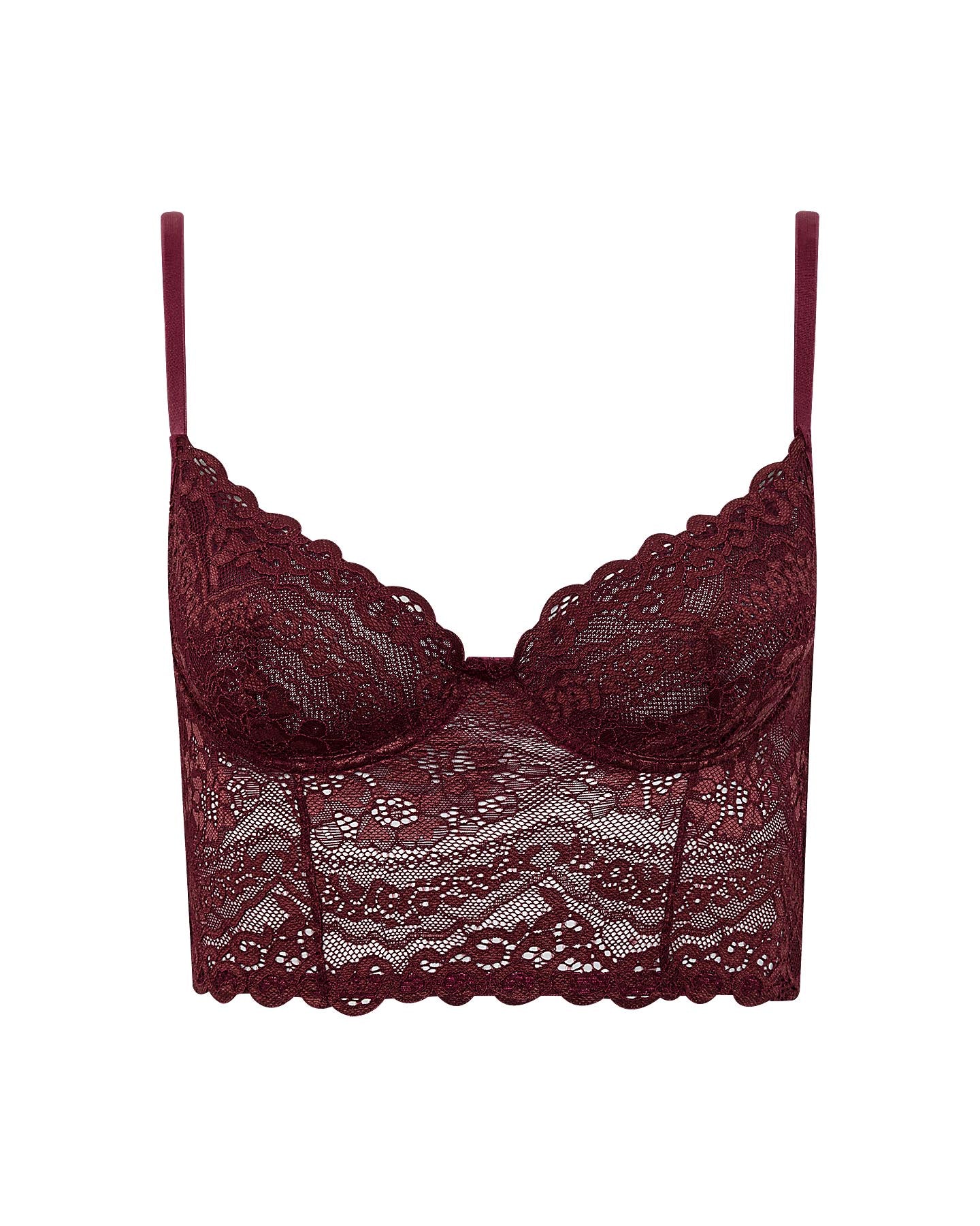 Corset Com Aro Em Renda Bordô Helena