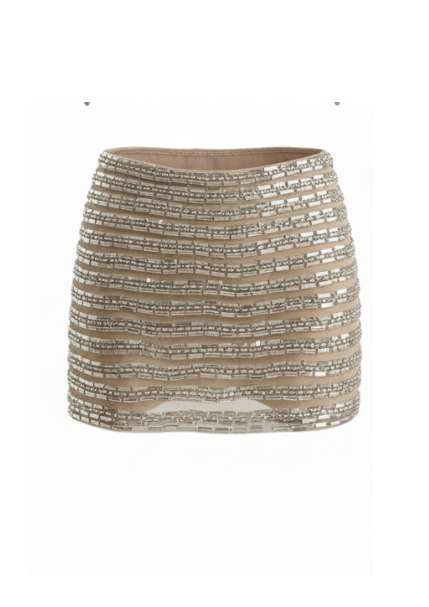 Saia Prisma Bordado Á Mão Prata