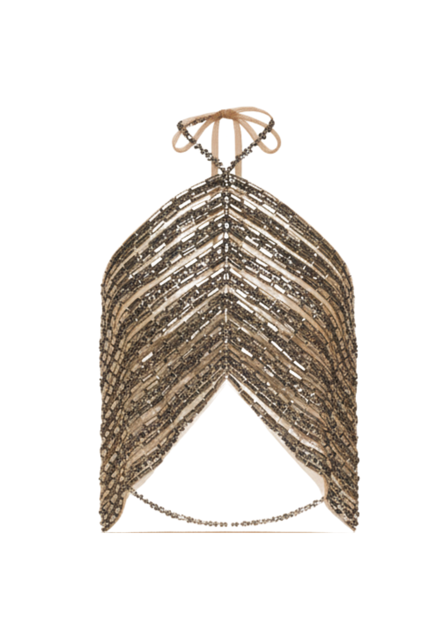 Top Prisma Frente Única Bordado Á Mão Chumbo