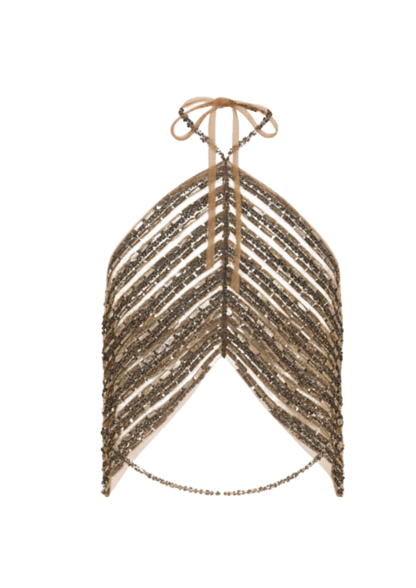 Top Prisma Frente Única Bordado Á Mão Chumbo