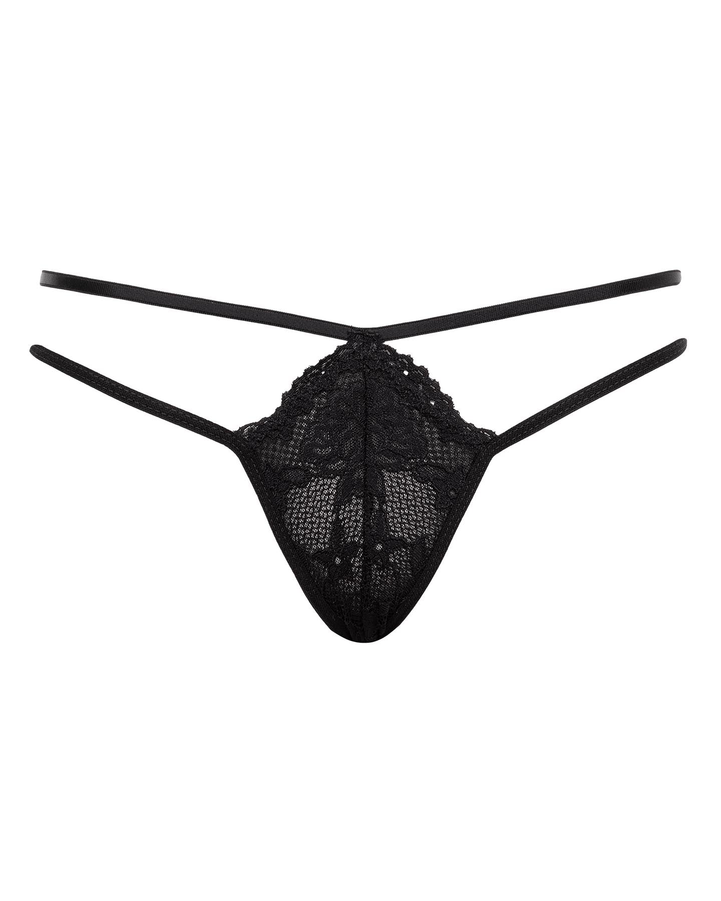Calcinha Sedução Recortes E Tiras Em Renda Preto