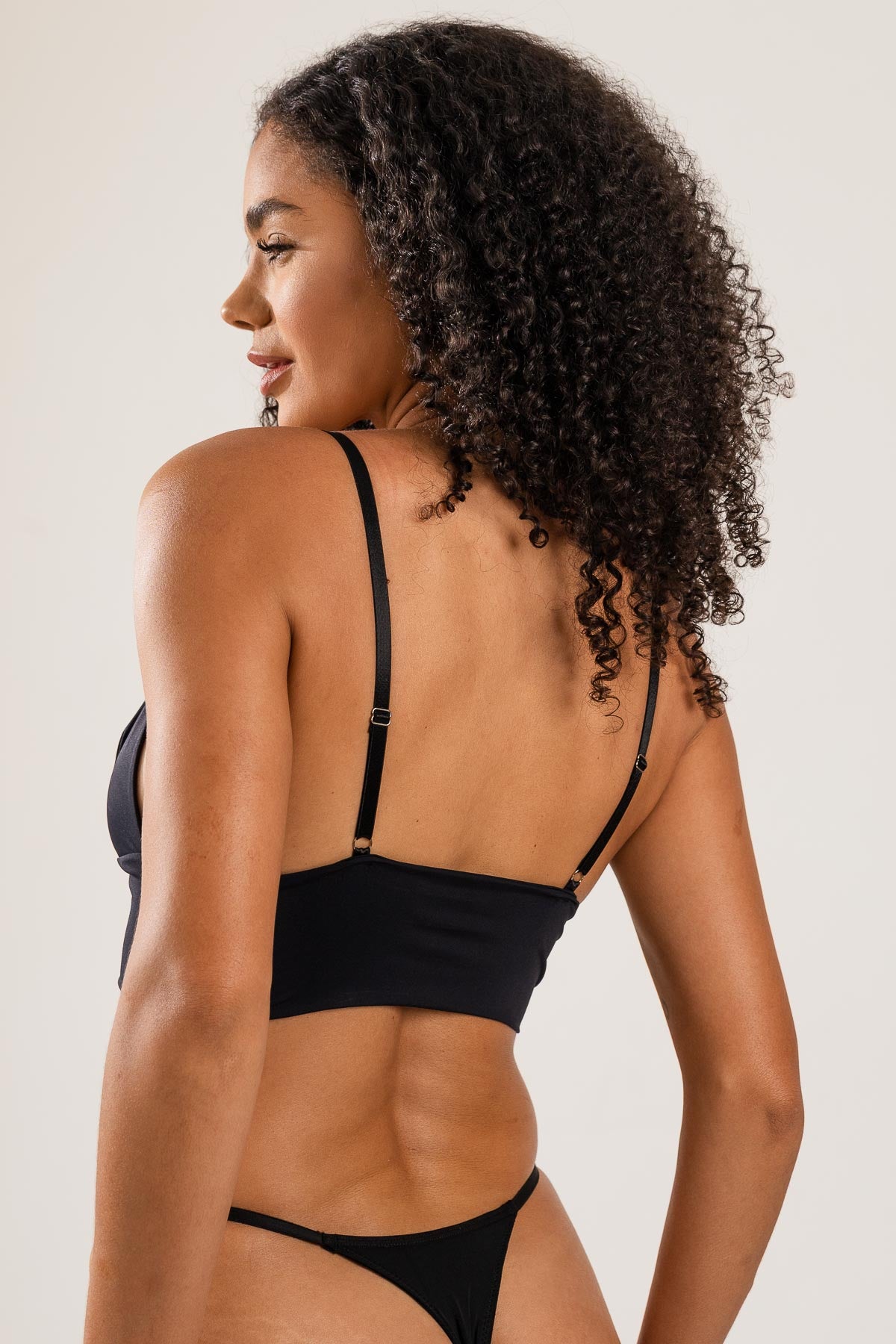 Top Triângulo Microfibra Marcela Preto