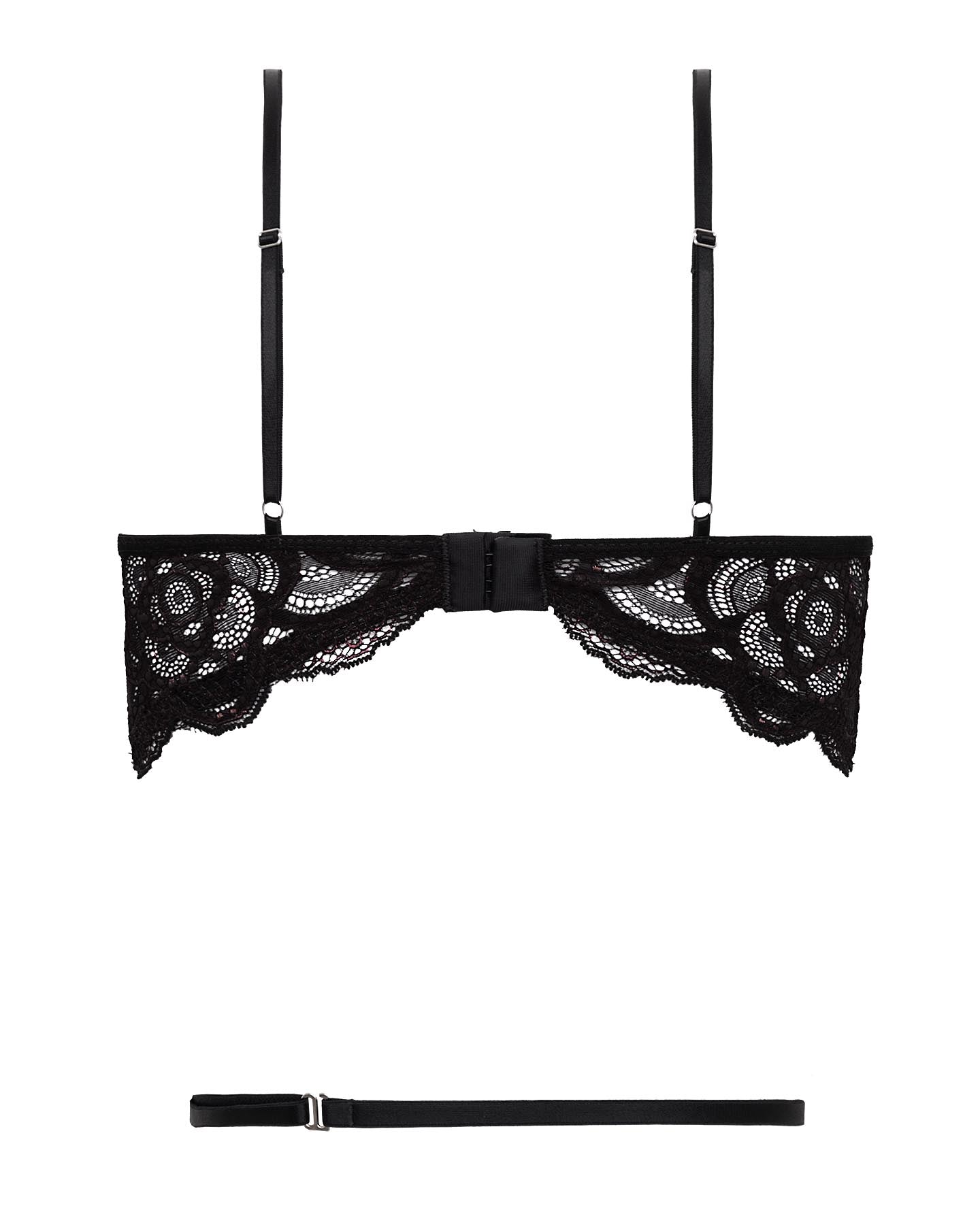 Corset De Renda Com Abertura Lateral Preto