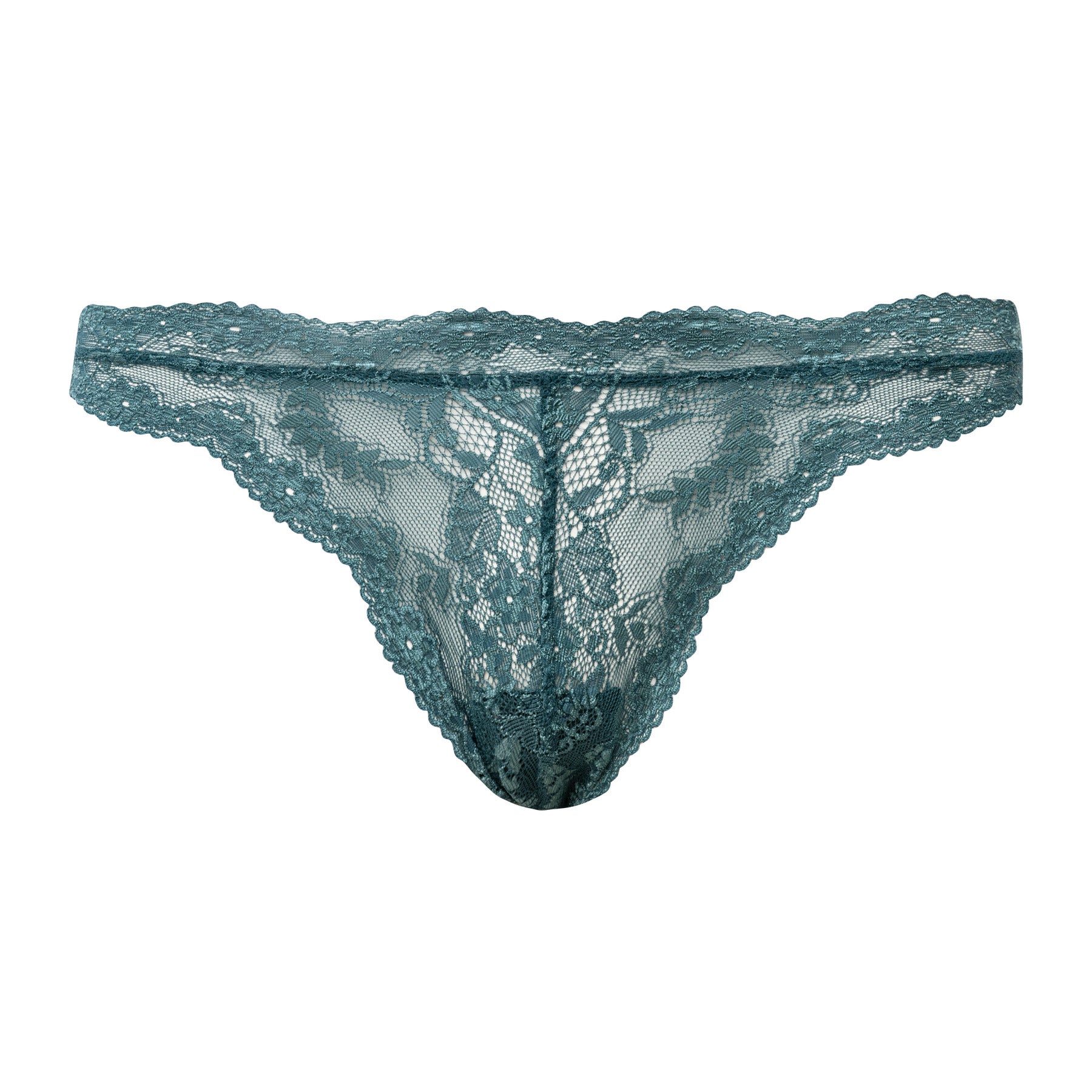 Calcinha Fio Dental Em Renda Lucia Verde Oliva