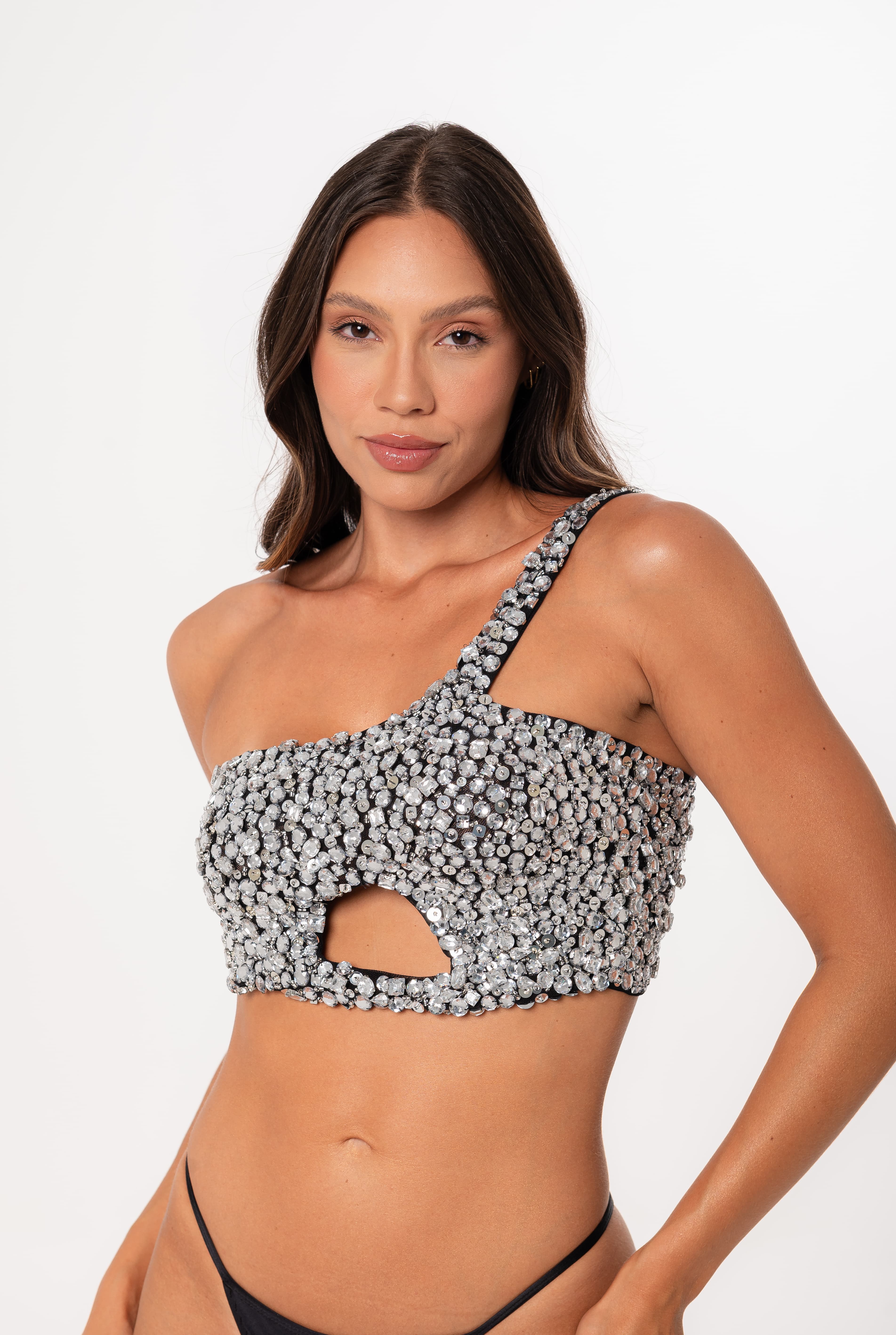 Top 7 Anos Bordado Prata e Preto