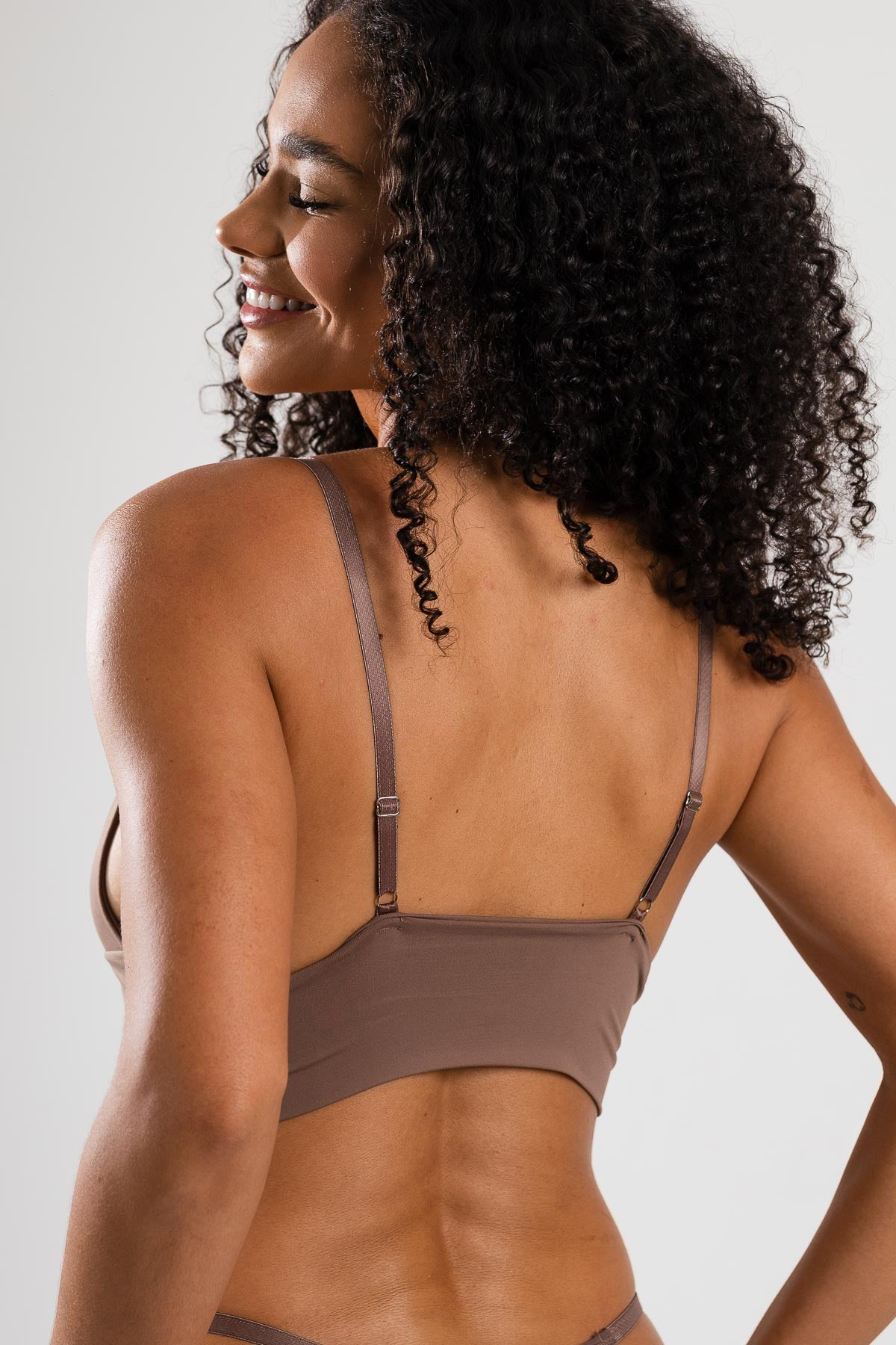 Top Triângulo Microfibra Marcela Chocolate