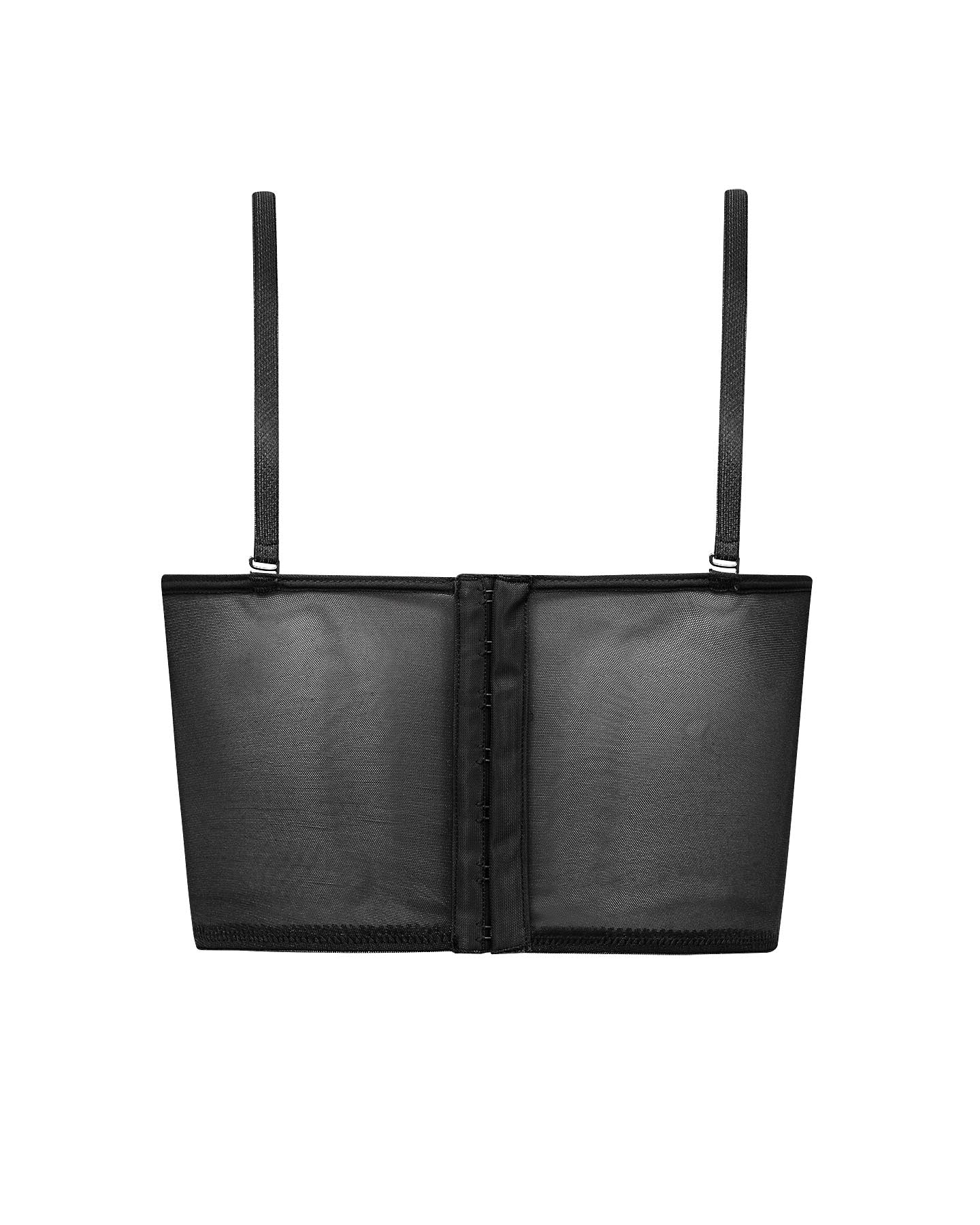 Corset Em Renda E Tule Com Alças Removíveis Serena Preto