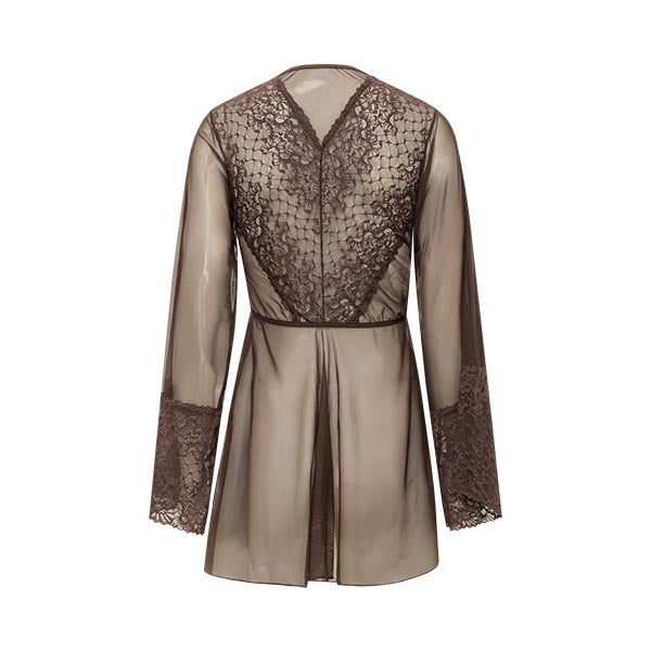 Combo Camisola + Robe Marrom Café Cápsula Espresso