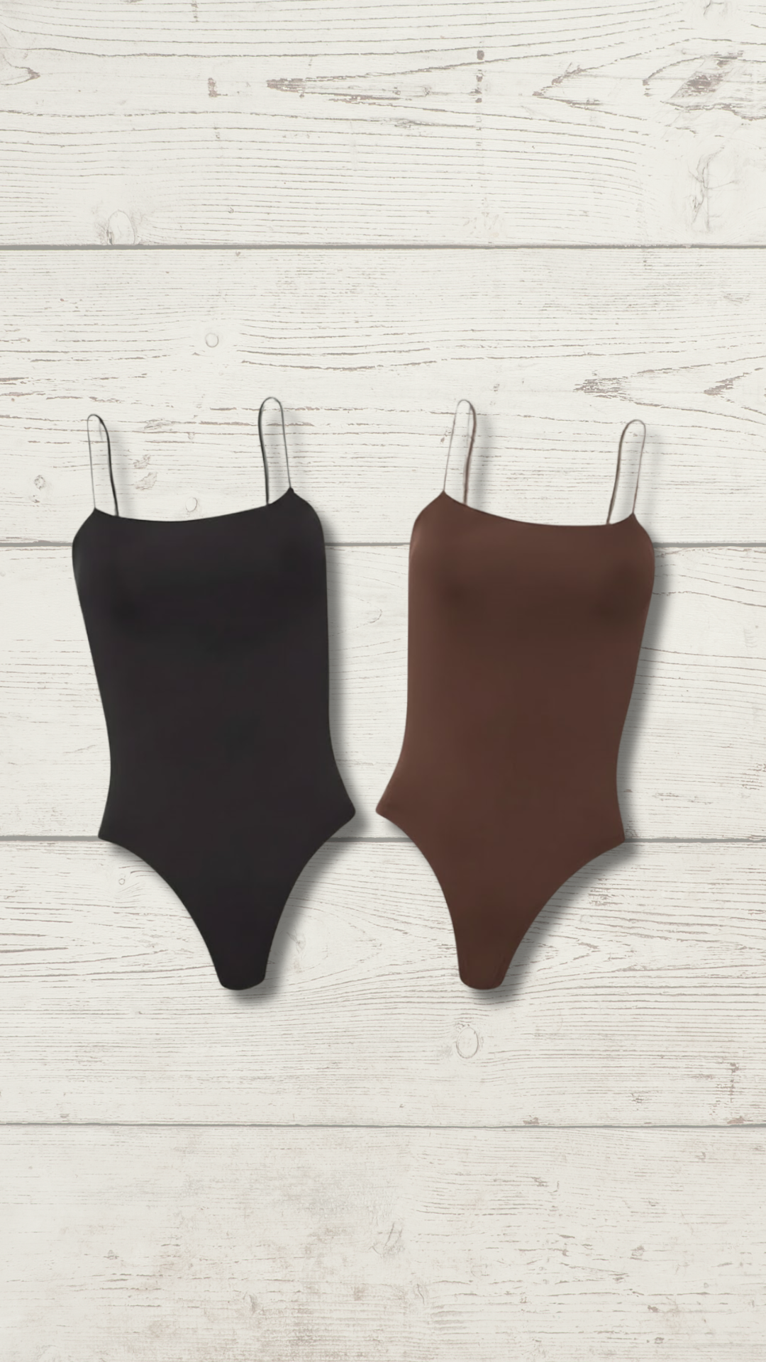 Combo Body Alças Finas Preto + Body Alças Finas Marrom