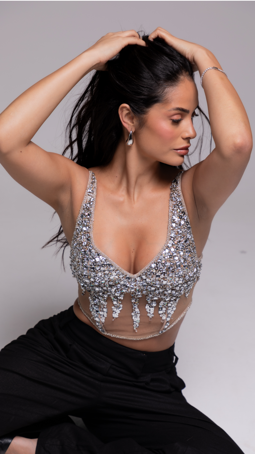 Corset Iris Bordado Prata