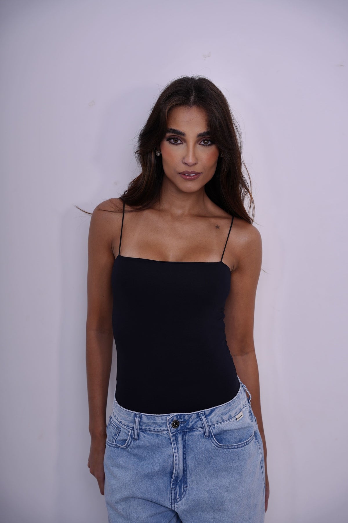 Body Alças Finas Preto + Body Noite Manga Longa Preto