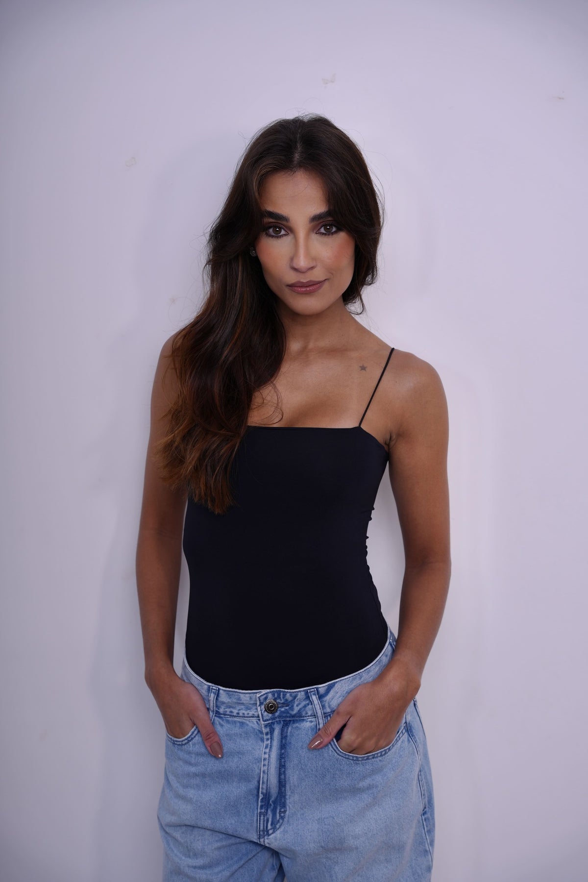 Body Alças Finas Preto + Body Noite Manga Longa Preto