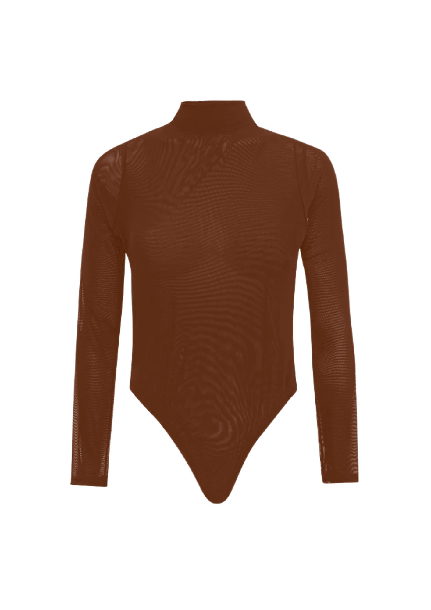 Body Noite Manga Longa Em Tule Marrom