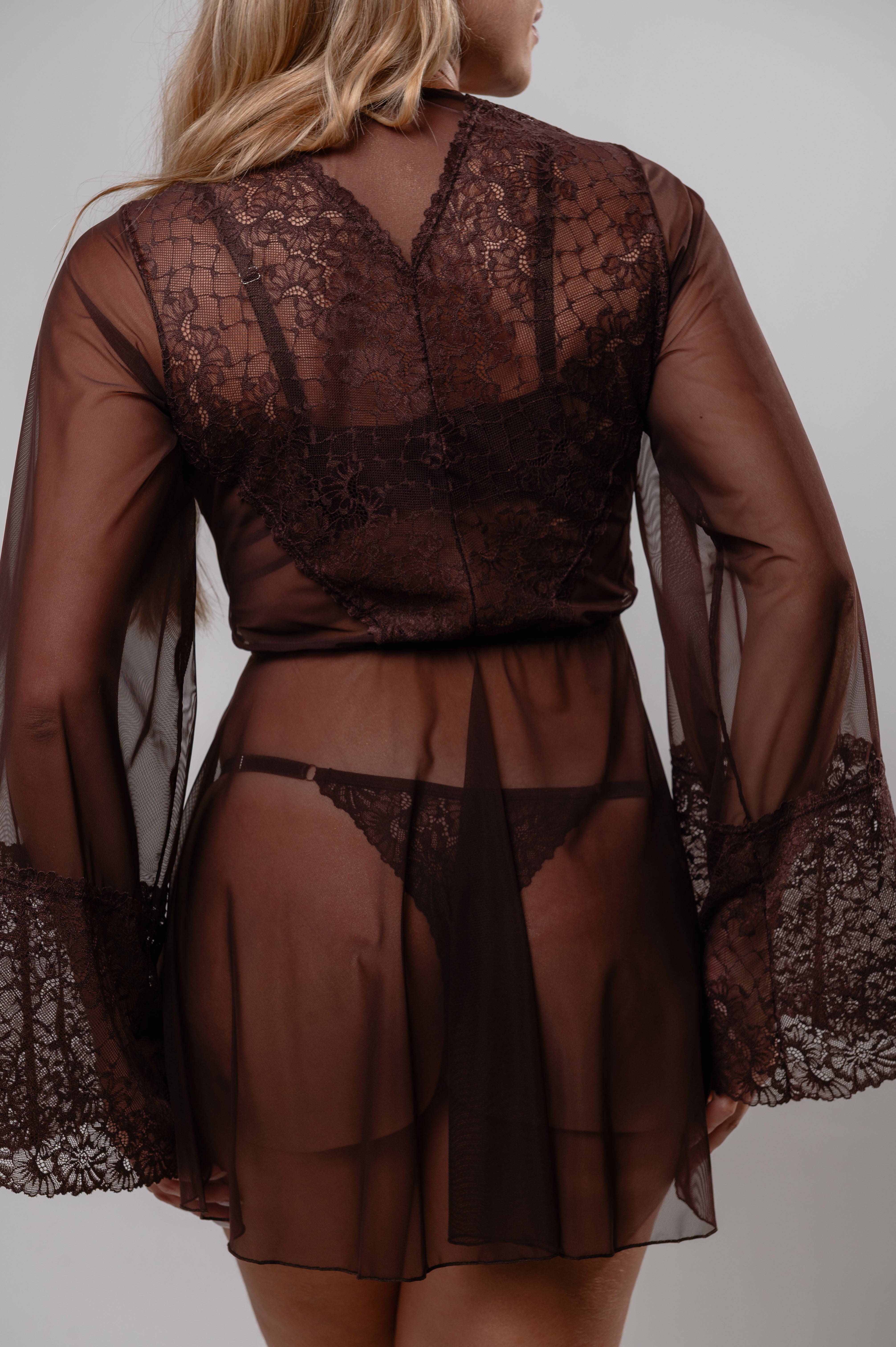 Combo Camisola + Robe Marrom Café Cápsula Espresso