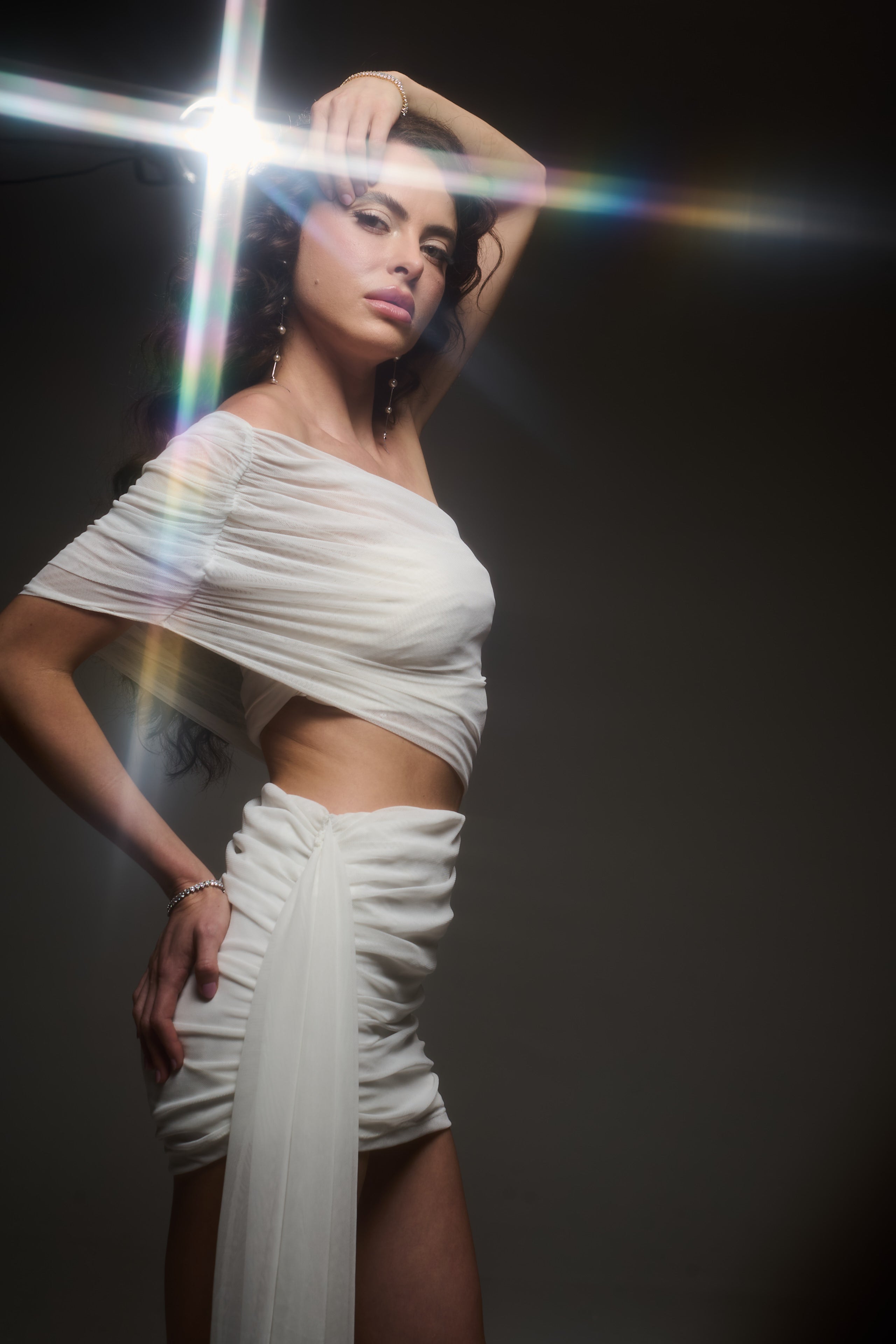 Vestido Recomeço Em Tule 3 em 1 Off White