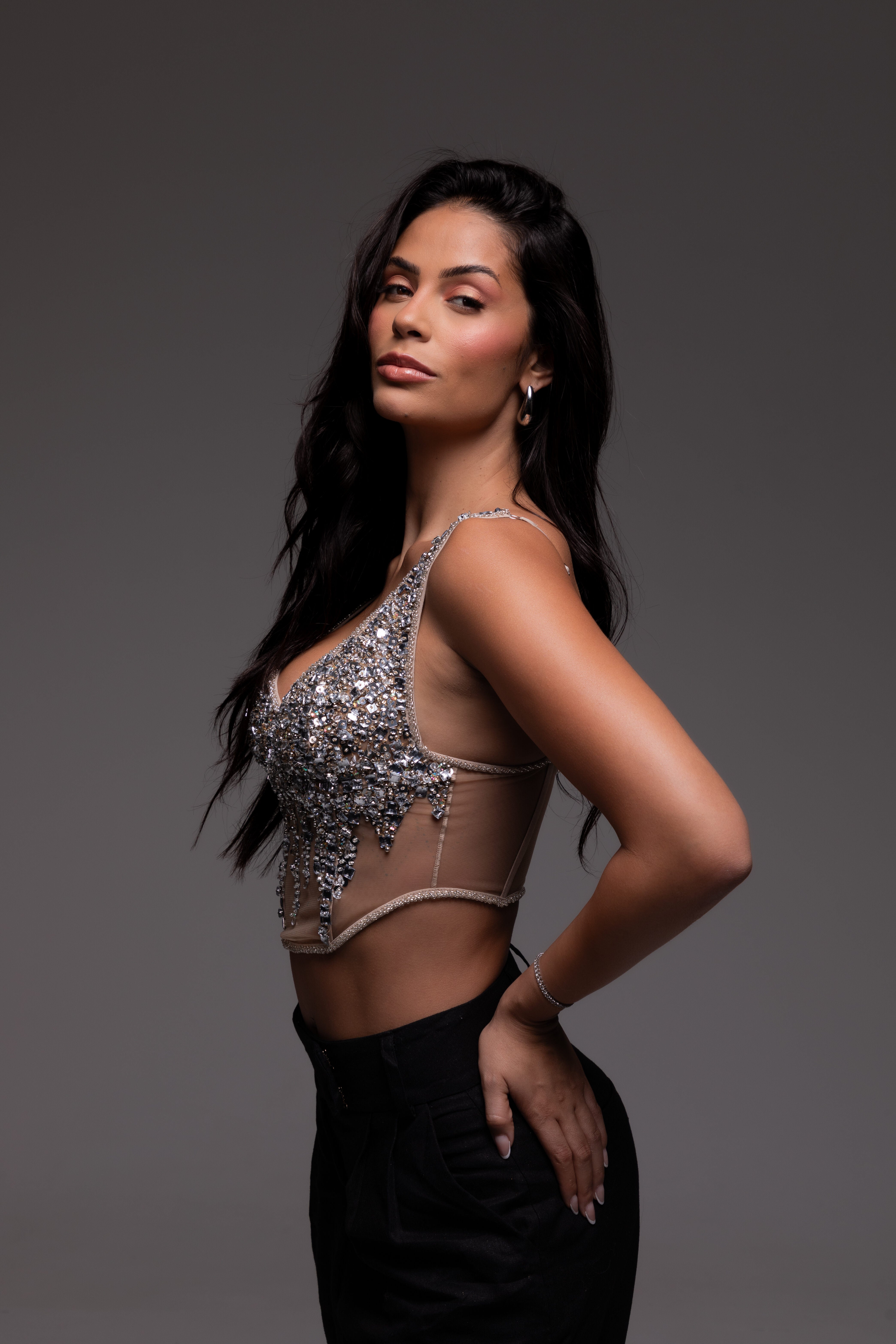 Corset Iris Bordado Prata