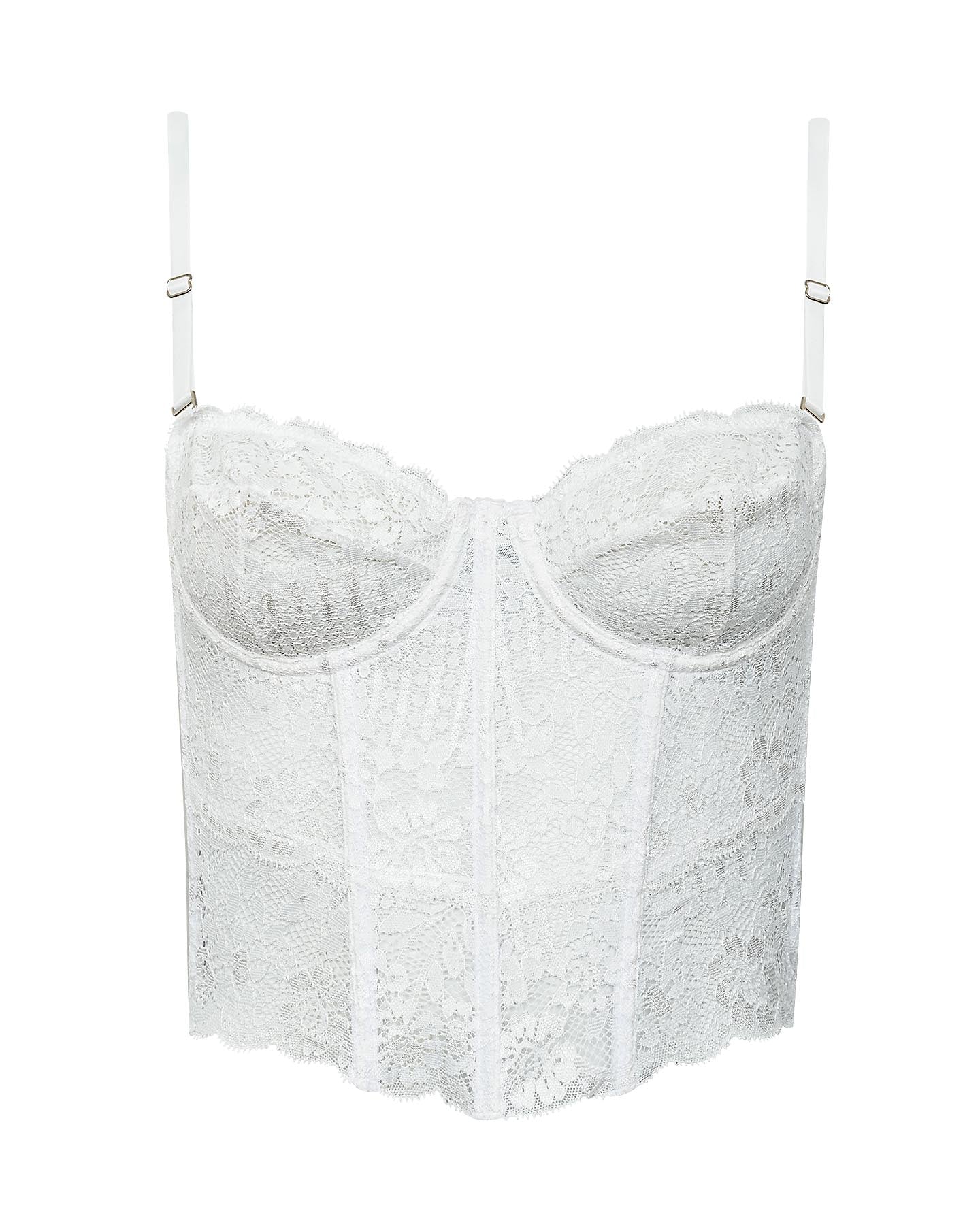 Corset Em Renda E Tule Com Alças Removíveis Serena Off