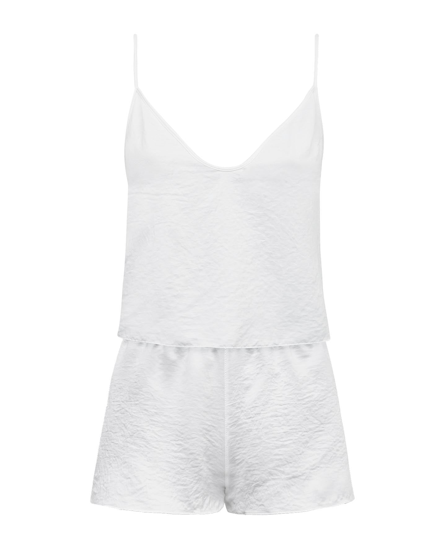 Shortdoll Alças Finas Em Cetim De Seda Com Amarração Essencial Off