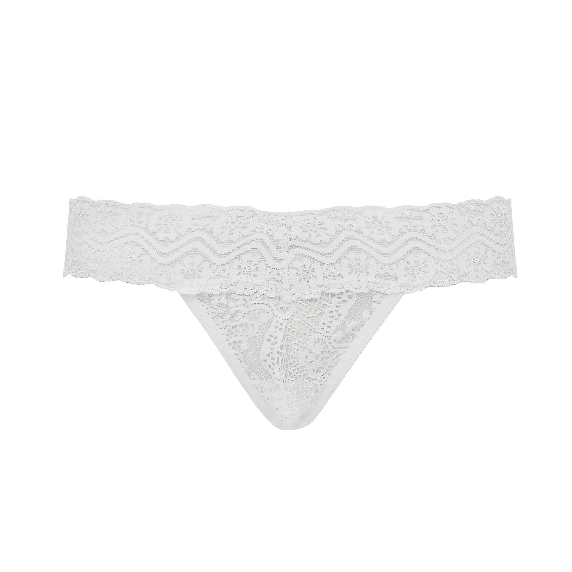 Calcinha Fio Dental Em Renda Branco Uiara