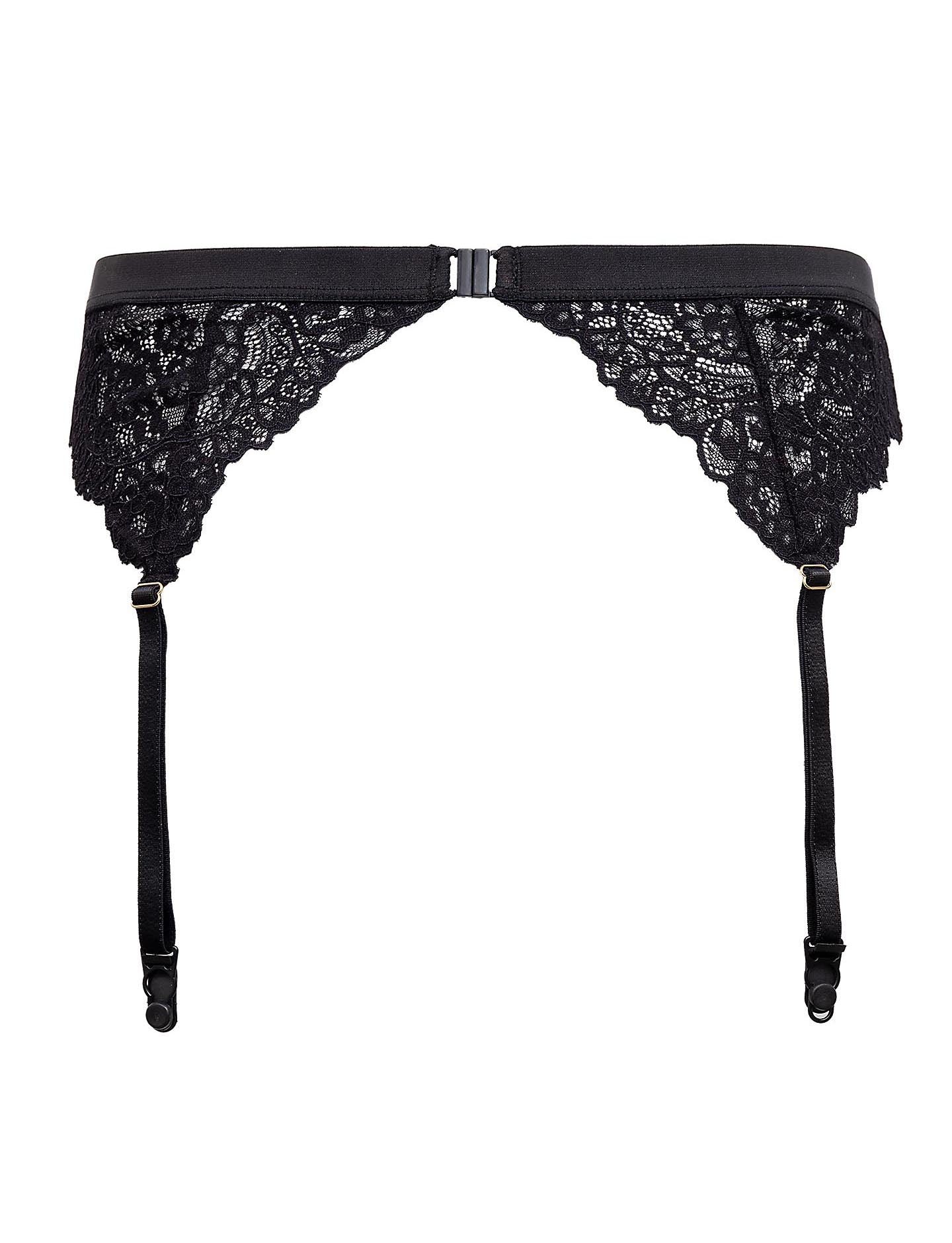 Cinta Liga Em Renda Intimidade Preto