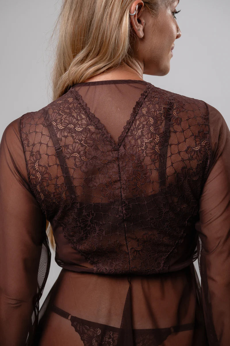 Combo Conjunto + Robe Marrom Café Cápsula Espresso