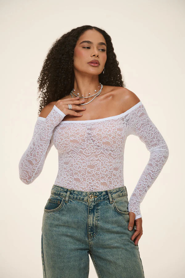 Combo Bodys Manga Longa Em Renda