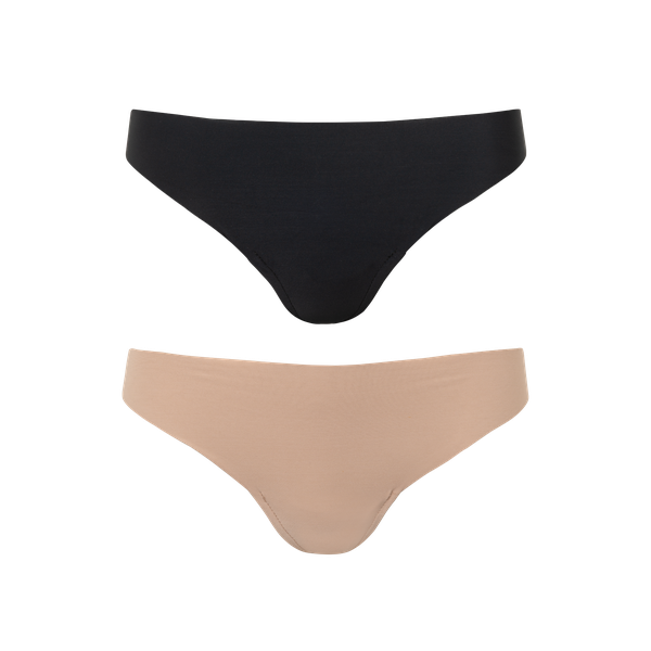 Kit 4 Calcinhas Invisíveis Fio Dental sem Costura Nude e Preto