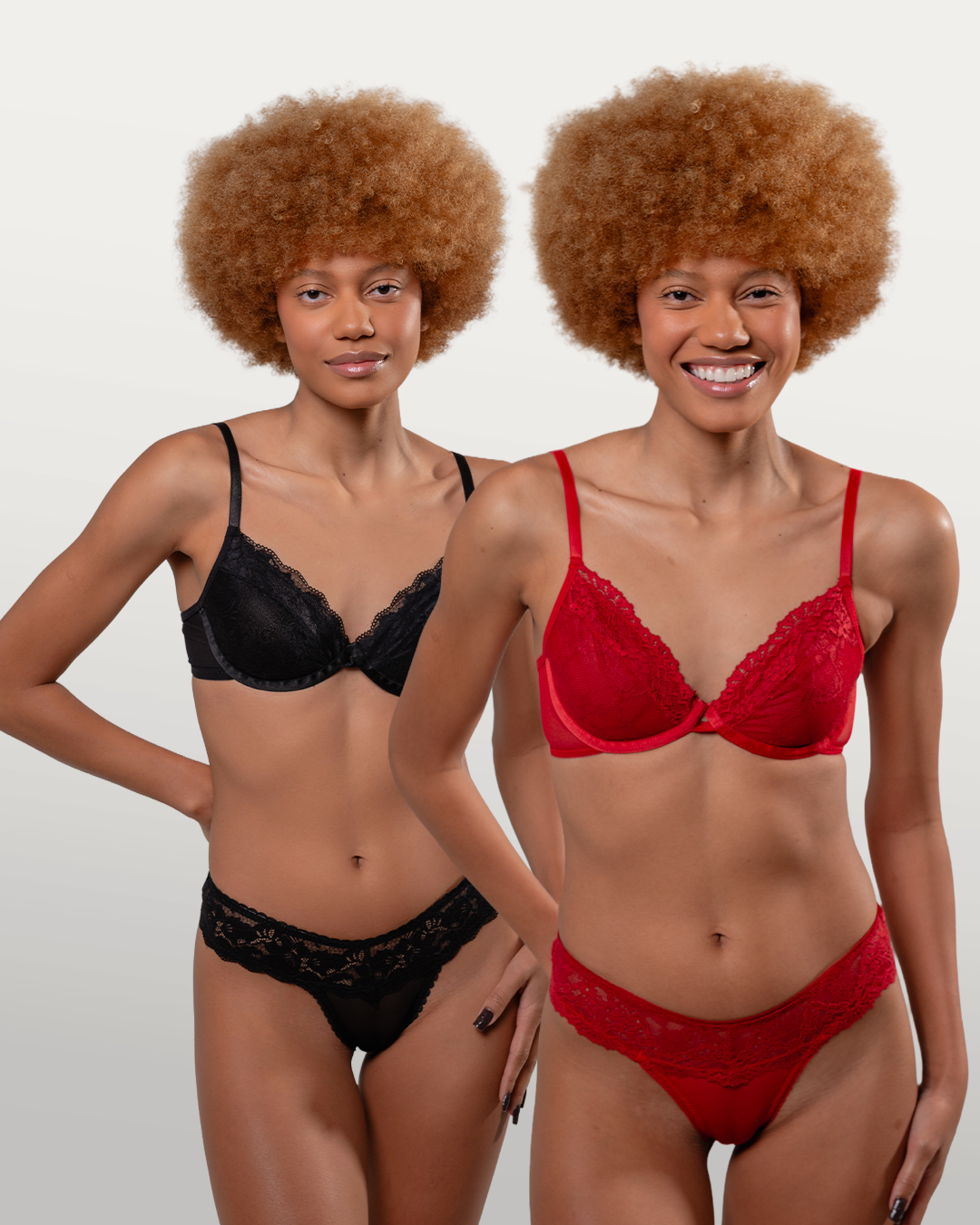 Combo Conjunto Frida Preto + Vermelho